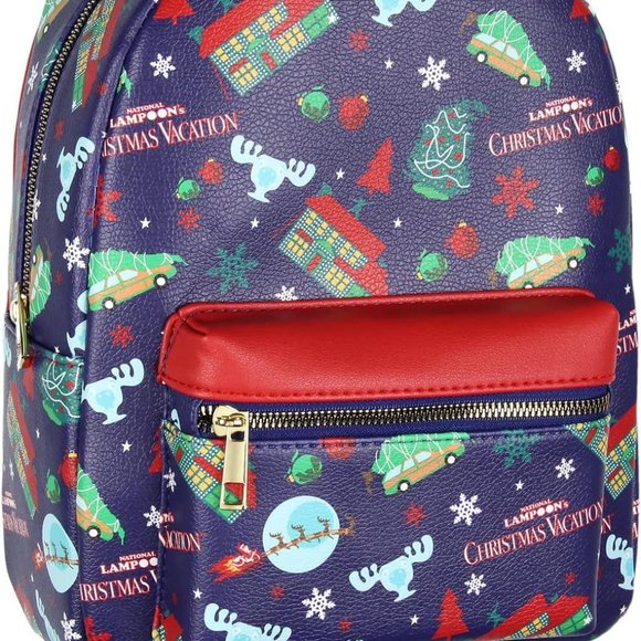 National Lampoon\'s Christmas Vacation Allover Pattern Faux Leather Mini Backpack main image 4